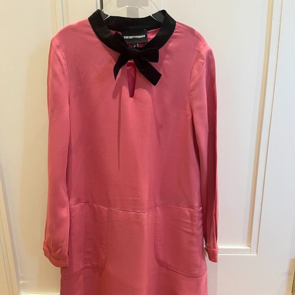 Emporio Armani pink dress with black underlay